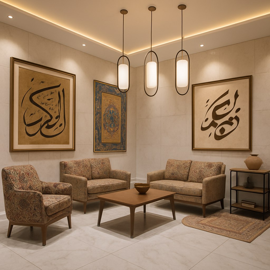 طراحی داخلی لابی با کفپوش سنگ مرمر سفید